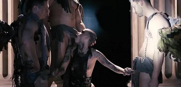  Bald tattooed slut Leigh Raven sex fantasy gangbang - Fallen 2 Scene 4